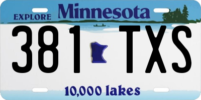 MN license plate 381TXS