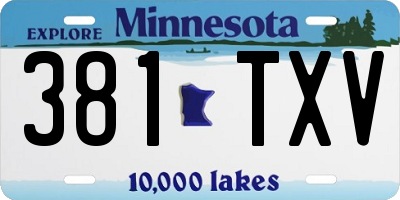 MN license plate 381TXV