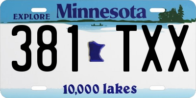MN license plate 381TXX