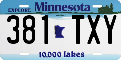MN license plate 381TXY