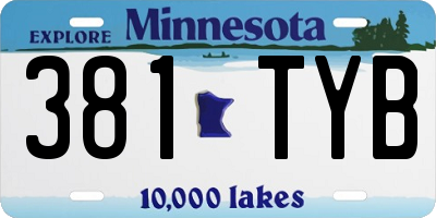 MN license plate 381TYB