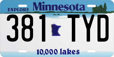 MN license plate 381TYD