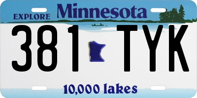 MN license plate 381TYK