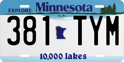 MN license plate 381TYM
