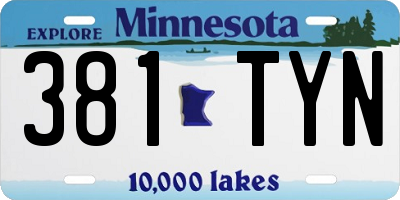 MN license plate 381TYN