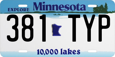 MN license plate 381TYP