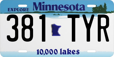 MN license plate 381TYR