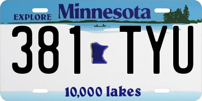 MN license plate 381TYU
