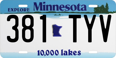 MN license plate 381TYV
