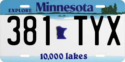 MN license plate 381TYX
