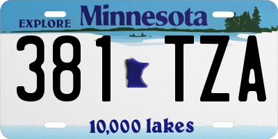 MN license plate 381TZA