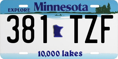 MN license plate 381TZF