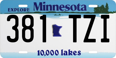 MN license plate 381TZI
