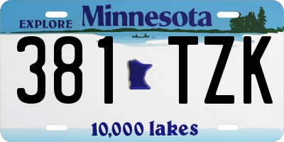 MN license plate 381TZK