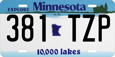 MN license plate 381TZP