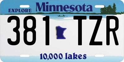 MN license plate 381TZR
