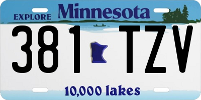 MN license plate 381TZV