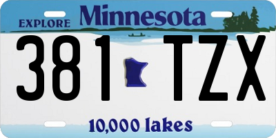 MN license plate 381TZX