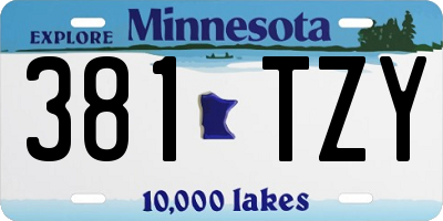 MN license plate 381TZY