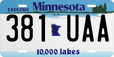 MN license plate 381UAA