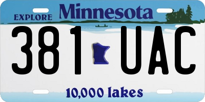 MN license plate 381UAC