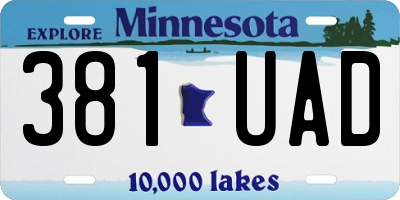 MN license plate 381UAD