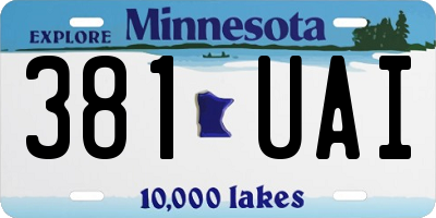 MN license plate 381UAI