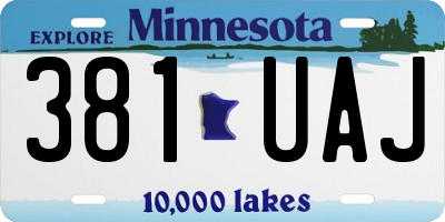 MN license plate 381UAJ