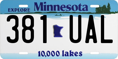 MN license plate 381UAL
