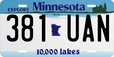 MN license plate 381UAN