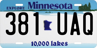 MN license plate 381UAQ