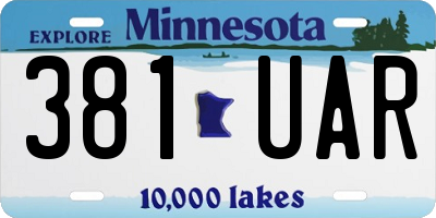 MN license plate 381UAR