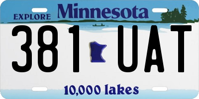 MN license plate 381UAT