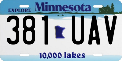 MN license plate 381UAV
