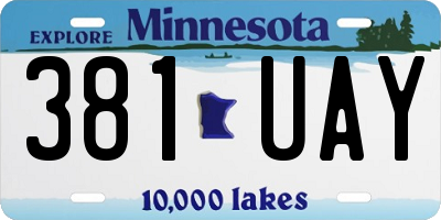 MN license plate 381UAY