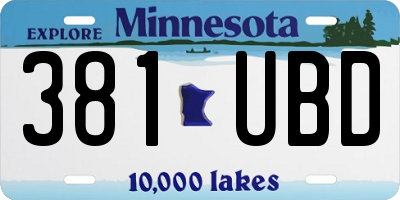 MN license plate 381UBD