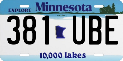 MN license plate 381UBE