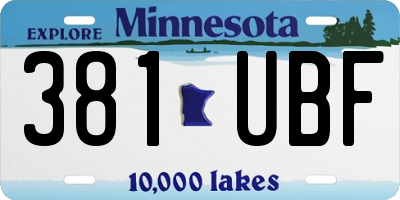MN license plate 381UBF