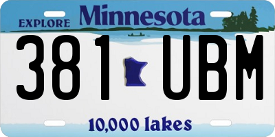 MN license plate 381UBM