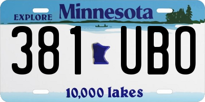 MN license plate 381UBO