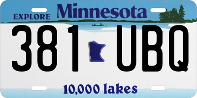 MN license plate 381UBQ