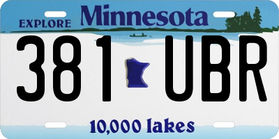 MN license plate 381UBR