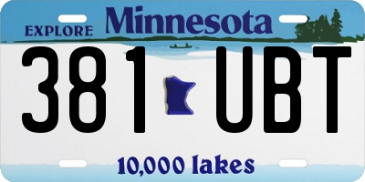 MN license plate 381UBT