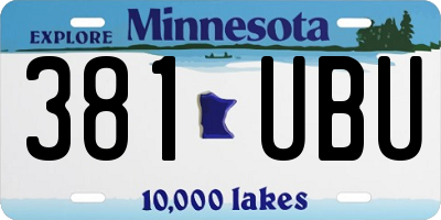 MN license plate 381UBU