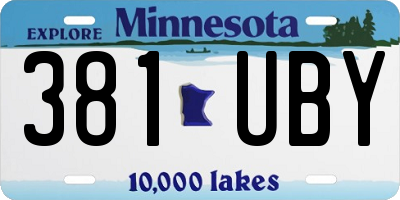 MN license plate 381UBY