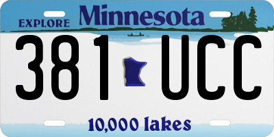 MN license plate 381UCC