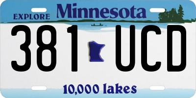MN license plate 381UCD