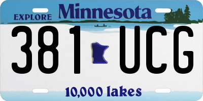 MN license plate 381UCG