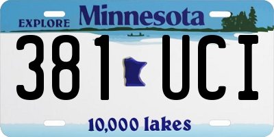 MN license plate 381UCI