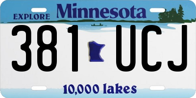 MN license plate 381UCJ